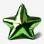 Placeholder: High resolution photograph of a inflated green star foil balloon