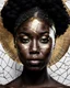 Placeholder: A beautiful black woman's face made with kintsugi seams