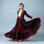Placeholder: full body 7years old girl ,simple background, full body of very pretty little girl in azeri dance wearing A underdress or shirt, often made of silk,A fitted, often velvet or brocade, jacket worn over the shirt.Wide, bell-shaped skirts are worn, often long and layered to create beautiful movements while dancing, with a long lace scarf at back of her head ,with pretty shoes,in relax pose looking at camera.