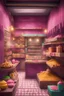 Placeholder: walk-in sweetshop with indian style in perspective with some sweet making experience setup inspired by indian street venders