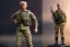 Placeholder: G.I. Joe doll soldier Donald Trump, gun,boots, helmet, Trump facial detail,trump