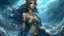 Placeholder: The goddess of dreams, weather and storms wears a suit and has stormy eyes.