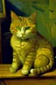 Placeholder: Portrait of a cat by Van Gogh