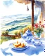 Placeholder: tea plantain hills, beautiful view, morning light, watercolor painting , pen line sketch and watercolor painting ,Inspired by the works of Daniel F. Gerhartz, with a fine art aesthetic and a highly detailed, realistic style