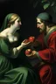 Placeholder: Lady macbeth tempting her husband with an apple