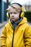 Placeholder: Fat Finnish boy in a yellow jacket with the edgar hairstyle and headphones on