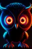 Placeholder: cute owl tron neon robot head with monocle, adorable cute chat robot with short punk hair and real human reflective eyes, tron world, its such a perfect day, motion blur, smoke, 8k, downlight, soft light, depth of field, photorealism, trending on art station, lotsa detail