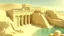 Placeholder: An ancient Phoenician city with a large gate , down view