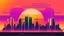 Placeholder: minimal design,shapes, synth-wave, synth-wave sun, synth-wave city, simple,iconic:1.8), synth-wave color in city, comic style