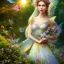 Placeholder: bright fairy, beautiful portrait, flowery landscape