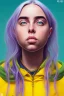 Placeholder: Billie Eilish, in full growth, photorealistic illustration, 4k