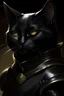 Placeholder: a potrait of a black cat knight