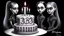 Placeholder: draw a birthday cake with logo number 23 and one candle 23 ,Insanely detailed Addams Family movie still with Barbie dolls, art by tim burton