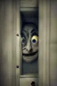 Placeholder: Creepy face peering out of the wardrobe