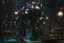 Placeholder: Big Daddy in bioshock model with 8k solo leveling shadow artstyle, venom them, Underwater, neon water, full body, intricate details, highly detailed, high details, detailed portrait, masterpiece,ultra detailed, ultra quality