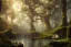 Placeholder: higly-detailed, epic landscape, highly detailed, perfect lighting, perfect composition, 4 k, artgerm, hudson river scool, victorian era, steampunk, big trees, forest, swamp