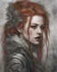 Placeholder: ARCH ENEMY Alissa White-Gluz ginger hair vampire with fangs biting a female's neck, romantic render eye candy Sweden in the 18th century anarchists oil paiting by artgerm Tim Burton style Sweden Stocholm city farther from the city center was an old park where the trees had bent under the heavy snow, forming beautiful white arches