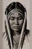 Placeholder: Indigenous woman praying pencil drawing