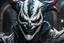 Placeholder: Shaco venom in 8k live action artstyle, white clown mask, close picture, intricate details, highly detailed, high details, detailed portrait, masterpiece,ultra detailed, ultra quality