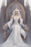 Placeholder: Beautiful white haired Vampire queen on her throne, drawing