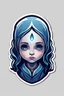 Placeholder: A minimalistic fantasy sticker of a child seer's face