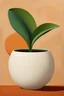 Placeholder: Organic Abstraction": Create a minimalist artwork of big single pot that blends organic forms and minimalist aesthetics, symbolizing the interconnectedness of all living things, vibrant rich, shady, midcentury artwork, earthen background