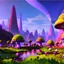 Placeholder: landscape ultra realistic, beautiful, dwarfs in hippie clothes, trippy shiny mushroom city in dark colors, cave