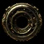 Placeholder: create me a thin round, ornate golden ring. mechanical cyberpunk style. background should be #000000 full black. no face should be visible. its just the rim. the middle should contain the letter H