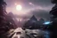 Placeholder: Epic futuristic street, exoplanet in the sky, photography, hyperrealism, sci-fi, concept art, ultra hd 4k