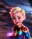 Placeholder: Baby captain marvel, full body, dynamic lighting, hyper realistic