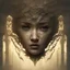 Placeholder: A face framed by cracks, Intricate detailed, centered face, elegant., by ruan jia, backlit , fantasy, cinematic