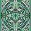 Placeholder: stylized Scandinavian artifact in the style of tarot and art deco, turquoise and grey colours