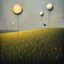 Placeholder: Style by Gabriel Pacheco and Joan Miro and Arthur Secunda, abstract art, no faces and no people, shine crazy diamond, lunatic grass textures, surreal masterpiece, harsh juxtaposition of the uncanny and the banal, sharp focus, smooth