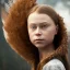 Placeholder:  Greta Thunberg portrait rusty metal, feathers, Dryad, fae, sidhe, ominous, nature, plants, wildflower, facepaint, dnd character portrait, intricate, oil on canvas, masterpiece, expert, insanely detailed, 4k resolution, retroanime style, cute big circular reflective eyes, cinematic smooth, intricate detail , soft smooth lighting, soft pastel colors, painted Renaissance style