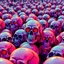 Placeholder: a field of 1000s of cartoonish, anatomically correct, skulls, vivid RANDOM BRIGHT neon colors, dark comedy, well lit, high detail, photorealistic, horrorcore, fun, scary, dead