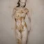 Placeholder: Body of a girl l repaired with the Kintsugi technique, lobg hait parted in the middle