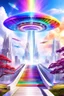 Placeholder: Ufo rainbow, futuriste ultra moderne,stairway to heaven,crystal very beautiful city