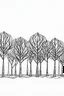 Placeholder: trees minimalistic, line art, background, vector, svg, coloring page, black outline on white background