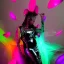 Placeholder: A 1990s or early 2000s magazine party photoshoot. Neon blob, metallic spikes, ethereal. Extremely detailed, HD photography, high quality, stylized, dramatic, high contrast, high exposure.