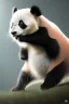 Placeholder:  panda, dramatic lighting, hyper-realistic, full body, Delorean