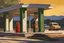 Placeholder: gasoil station with edward hopper morning sun technique