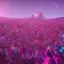 Placeholder: GIANT DANCE PARTY, FESTIVAL IN THE MOUNTAINS, MUSIC FESTIVAL, CROWD, ALIENS, cinematic lighting, 4k, 8k, octane render, digital concept art, ambient lighting, PINK