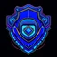 Placeholder: cyberpunk retro futuristic police badge in the city for comics