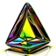 Placeholder: triangle , stylized, glass, colorful, no background