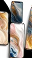 Placeholder: Create a visually striking iPhone wallpaper that blends abstract and natural elements. The scene should feature a vibrant, flowing mix of swirling colors and geometric patterns, with soft gradients transitioning into organic shapes like flowing water or clouds. Incorporate splashes of metallic gold or silver accents that catch the light, creating a dynamic yet serene composition. The overall aesthetic should evoke creativity, calmness, and elegance, with a modern, painterly feel.