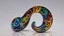 Placeholder: Attractive musical sculpture based on the treble clef symbol, enamel paint multicoloured, amazing detail, beautiful composition, award-winning photograph, astonishing realism, 28mm lens, adjust perspective