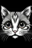 Placeholder: cute kitten face with adorable eyes / tshirt design / clear lines