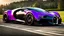 Placeholder: Super Evil purple and black Bugatti Centodieci merged with Hyper Sport, desktop wallpaper, 4K, Cinematic, rear view