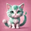 Placeholder: A delightful and adorable cartoon illustration featuring a cute mint-colored cat against a charming pink background, (delightful illustration:1.4), (adorable cartoon cat:1.5), (charming pink background:1.3), (expressive mint hues:1.2), inspired by the styles of cute cartoon artists, trending on ArtStation, Intricate, Sharp focus, vibrant lighting, (whimsical:1.4), (playful ambiance:1.3), (lush fur details:1.5), Cartoon, Masterful, Captivating, High Detail, Cinematic view