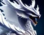 Placeholder: a white dragon with owl-like head, dragon with owl head standing in snow, realistic, detailed, white soft and smooth wings, shiny transparent wings, intricately detailed, sharp focus, trending on artstation